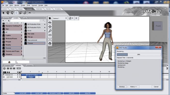 How render an animation in DAZ Studio