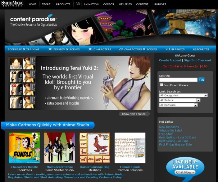 Content Paradise homepage