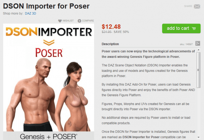 DSON Importer for Poser
